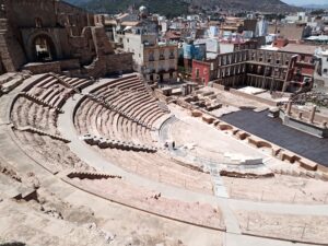 Den romerska teatern fotograferad från ovan