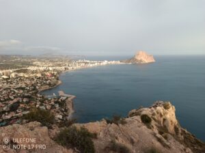 Utsikt Mirador Morro de Toix över Calpe